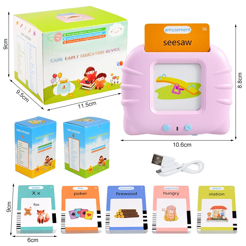 

Early Education Learn English Words Toys Game for Toddlers Gift Kids Audio Electronic Cards Book Cognitive Talking Flash Cards