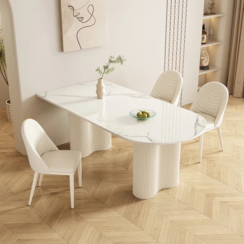 

White Nordic Design Dining Table Light Luxury European Space Saving Dining Table Restaurant Home Mesa Comedor Modern Furniture