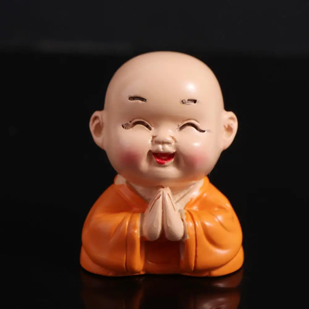 Cute Mini Buddha Figurine Resin Exquisite Buddha Ornaments DIY Multiple Styles Small Monk Sculpture Car Decoration