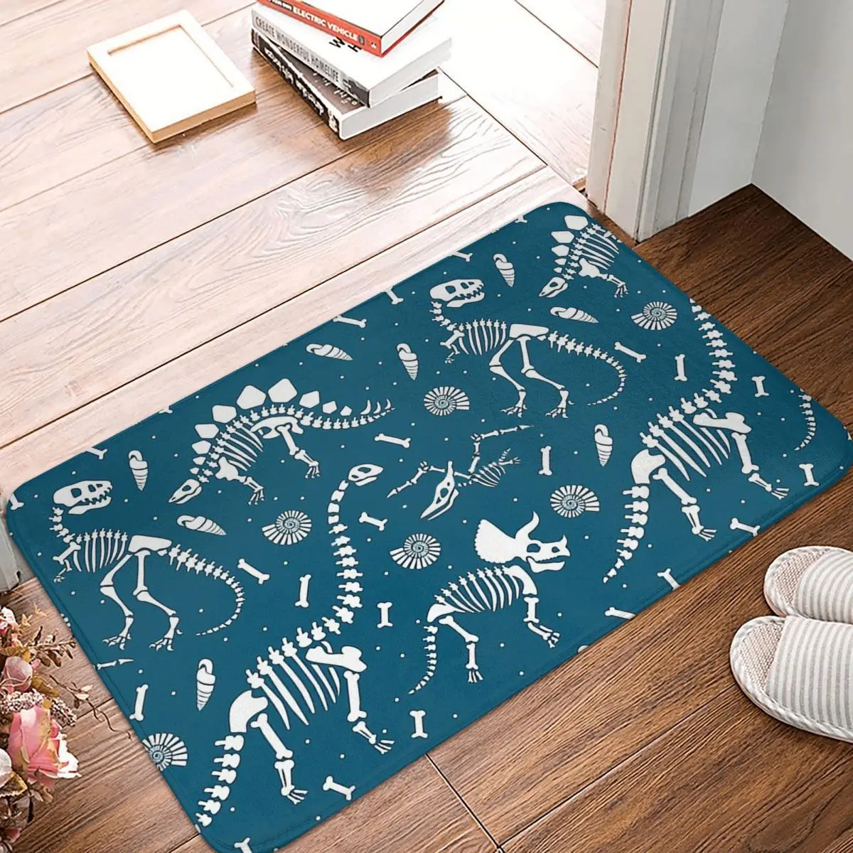 Fossils In BlueBedroom Mat Dinosaur Doormat Living Room Carpet Entrance Door Rug Home Decor