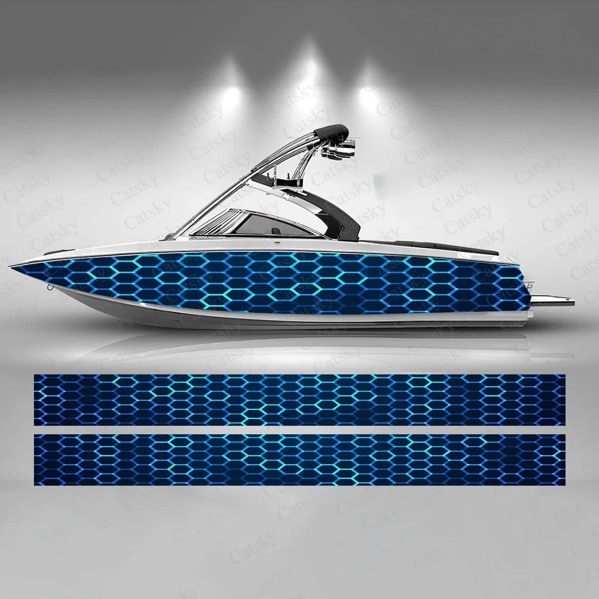 Abstract Hexagon Colorful Mysterious Beautiful Boat Sticker Vinyl Ship Pontoon Deck Boat Fishing Decorative Pontoon Boats Decal