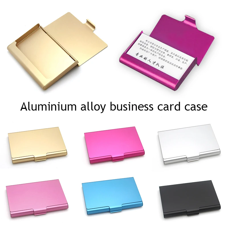 Thick Aluminum Alloy Business Card Case Credit Card ID Box Case Bank Card Holder Protector Cover For Man Women