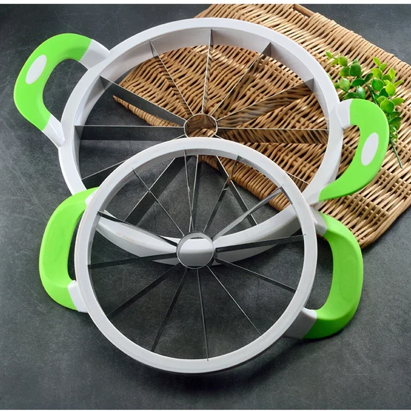 

Watermelon Slicer Stainless Steel Melon Cutter Large Size Sliced Cantaloupe Slicer Fruit Divider Kitchen Cutting Tool