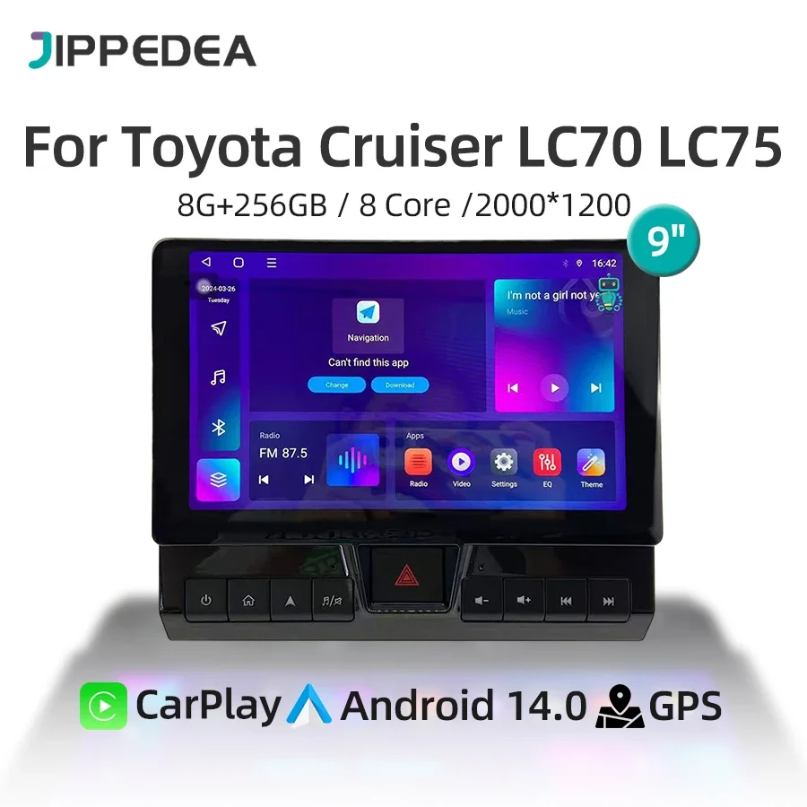 Android 14 Car Multimedia Player CarPlay GPS Navigation 4G WiFi Stereo DSP Car Radio For Toyota Cruiser LC70 LC76 LC75 2007-2024