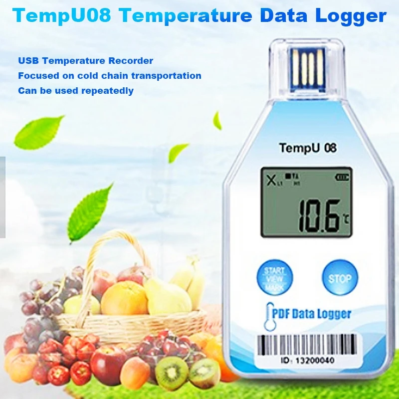 

1 PCS 32000 Capacity IP67 Temperature Data Logger PDF Report Support Reuse Temperature Record Cold Chain Recorder