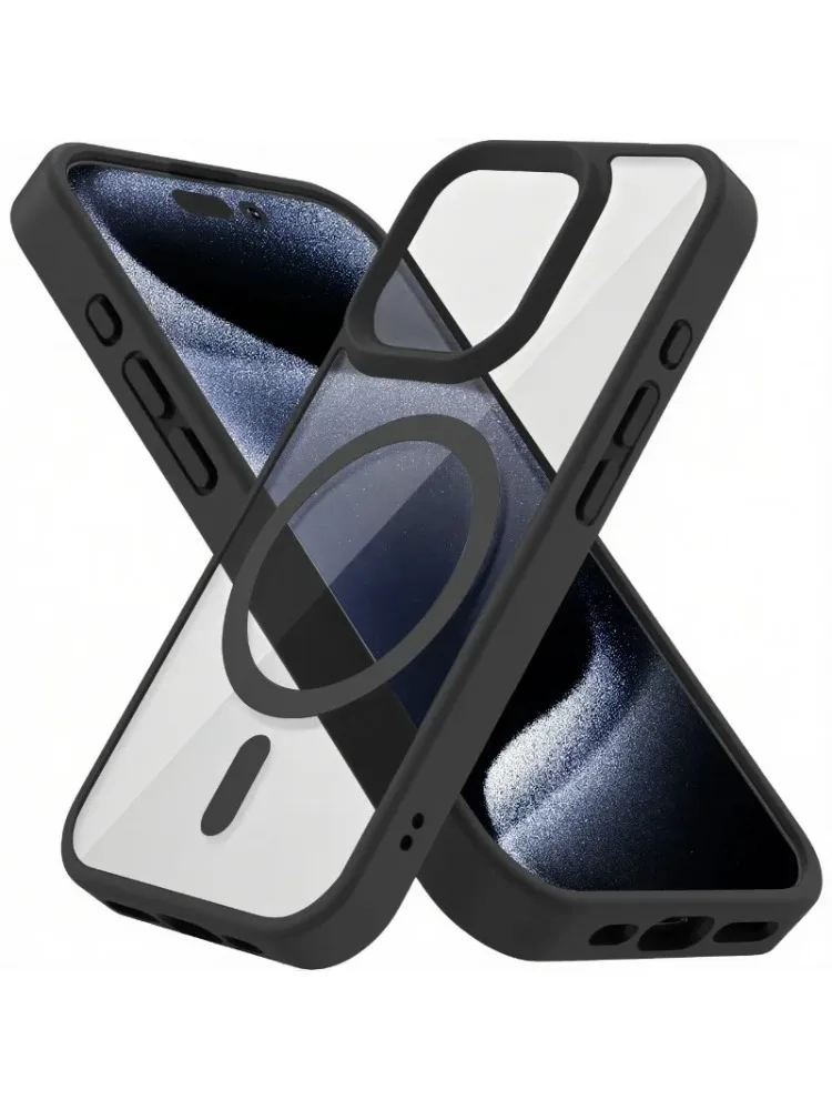 Ultracienkie etui magnetyczne odporne na żółknięcie do iPhone 17 11 12 13 14 15 16 Pro Max Plus, wstrząsoodporne, twarde etui PC z funkcją Magsafe — 2