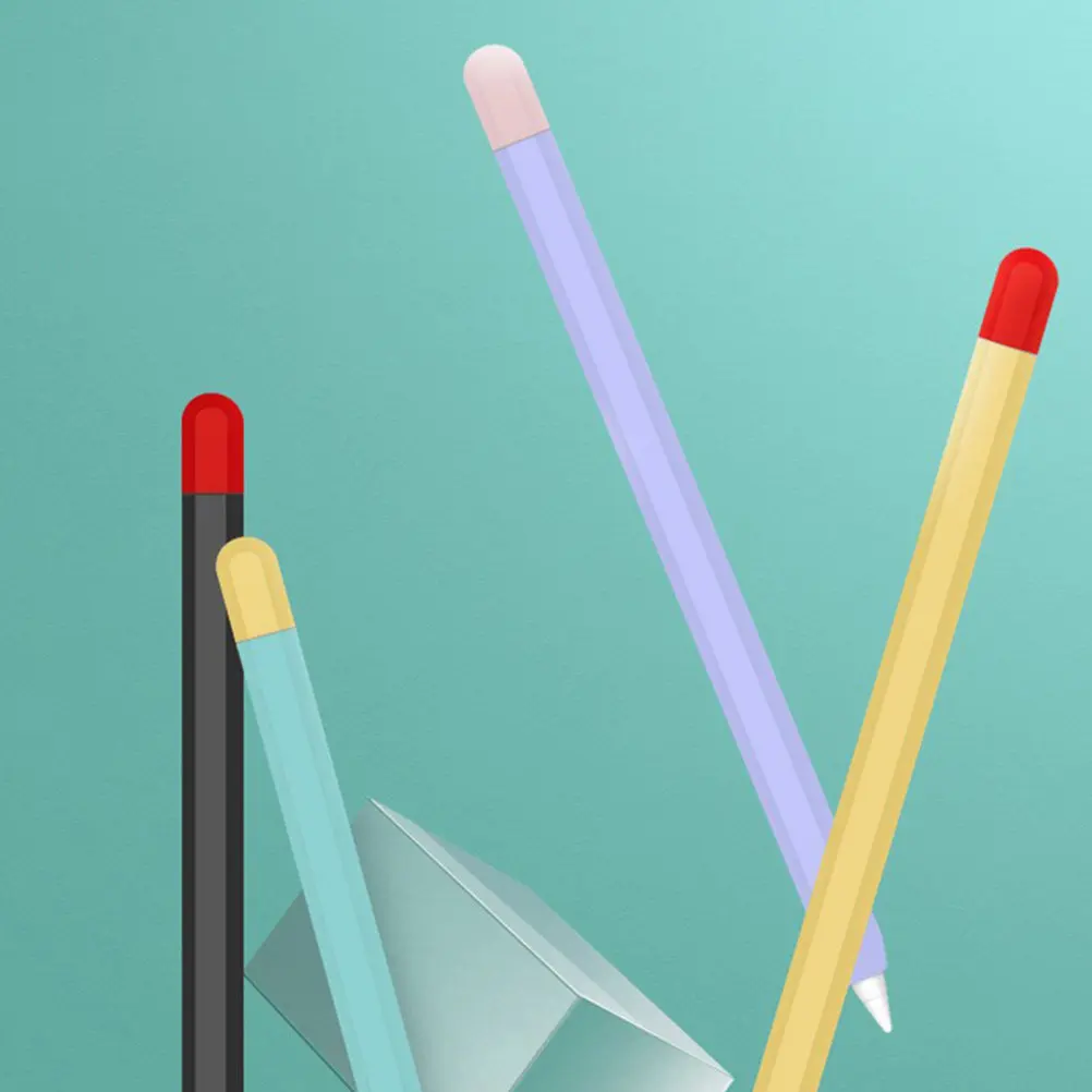 

2 силиконовых защитных чехла для Apple Pencil 2: защита от повреждений, нескользящие, удобные в использовании, с колпачками