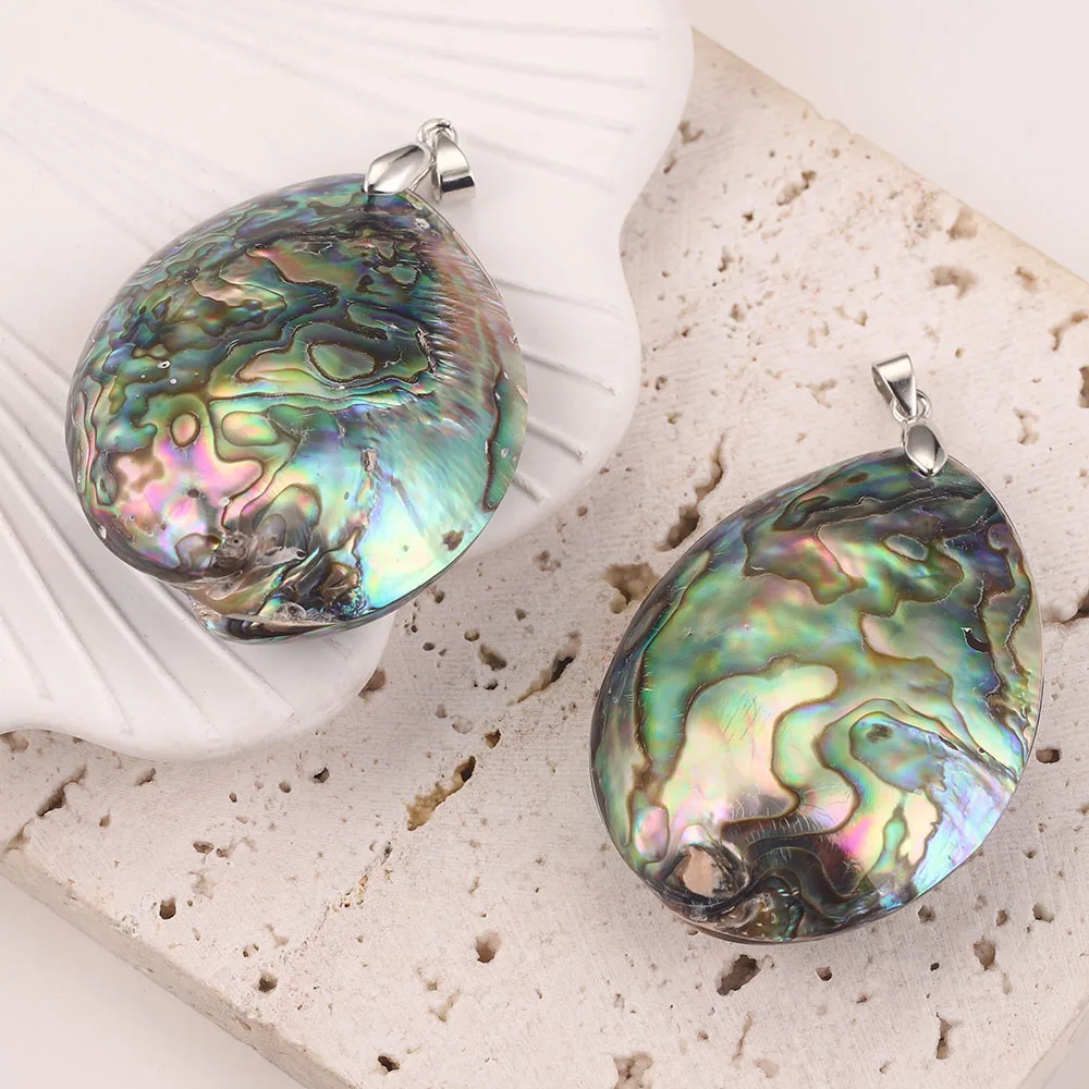 Natural Shell Pendant Colorful Abalone Shell Pendants Vintage Natural Pearl Shell Charms for Jewelry Making Supplies Women Gift