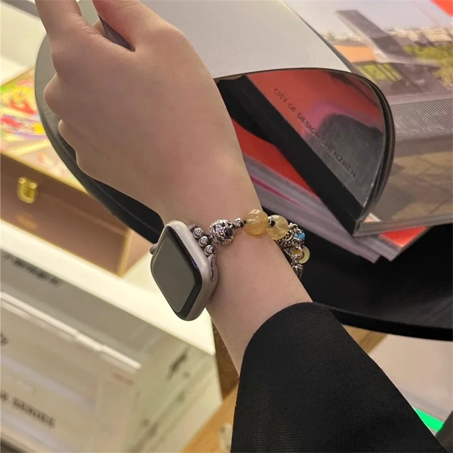 보헤미안 여름 크리에이티브 세라믹 나비 펜던트 비즈, iWatch 스트랩과 호환 가능, 38mm, 40mm, 41mm, 42mm, 44mm, 45mm, 신제품