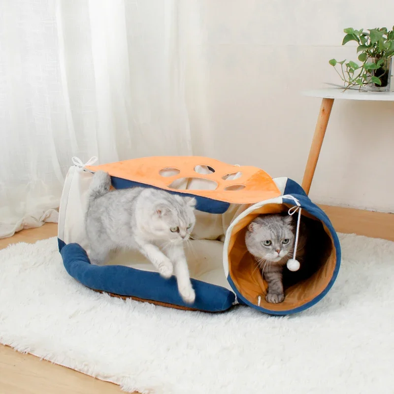 Pet Cats Tunnel Toy Interactive Play Toy Mobile Collapsible Rabbit Bed Tunnels Tube Indoor Toys Kitten Exercising Product