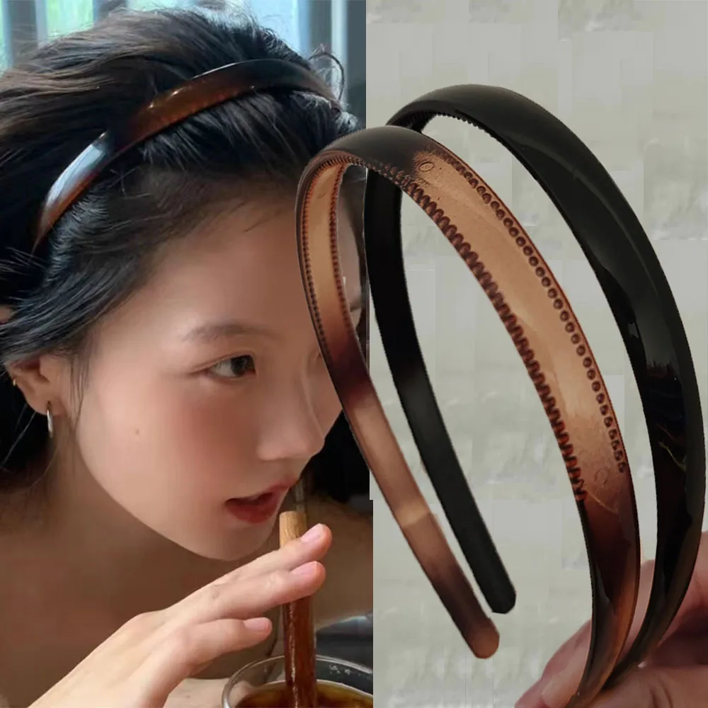 2pc Europäischen und Amerikanischen Hohe Qualität Schwarz Haarbänder Stirnbänder für Frauen Mädchen Männer Koreanische Sport Washface Haar Zubehör Werkzeug – Detail 1