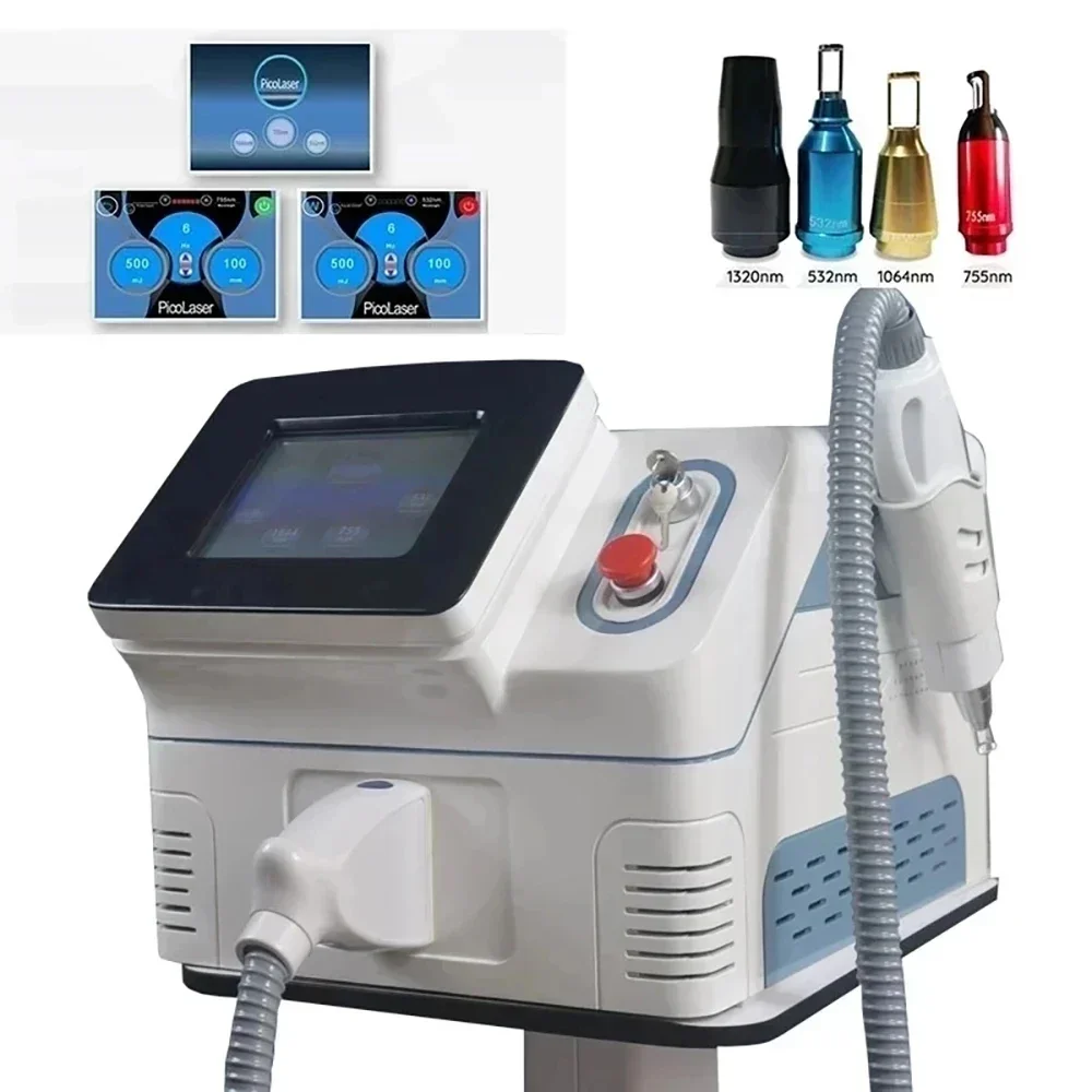 Picosecond Q Switched Nd Yag Laser Portable 1064nm 532nm 1320nm Pico Carbon Laser Peeling Tattoo Removal Machine