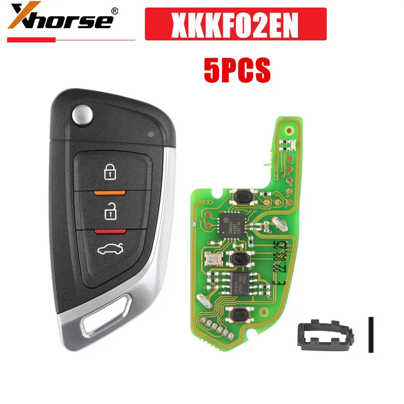 

5PCS/LOT XHORSE XKKF02EN Universal Remote Car Key with 3 Buttons for VVDI Key Tool (English Version)