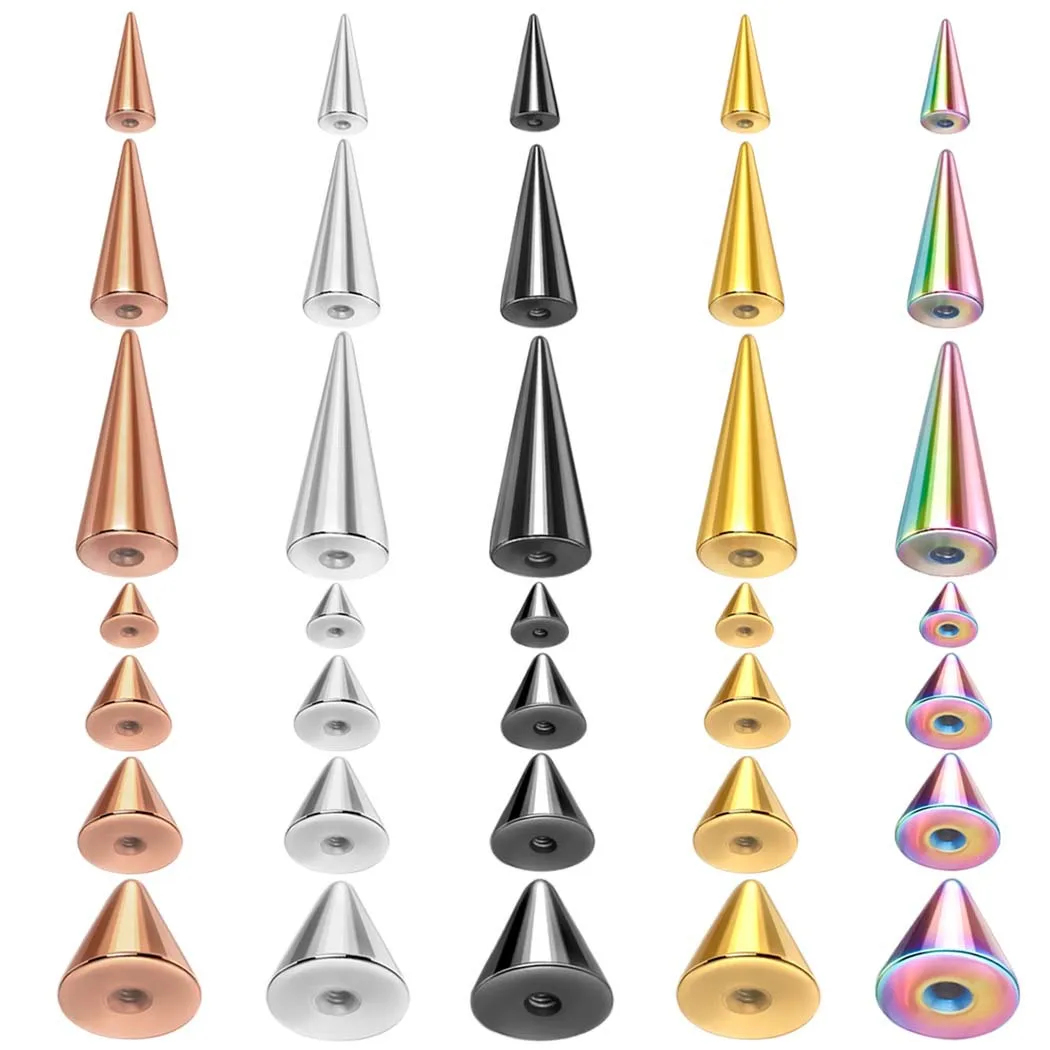 Stainless Steel Jewelry Accessories DIY10 Pcs/bag Punk Earrings Lip Stud Eyebrow Navel Rings Replacement Ball Tip Cone