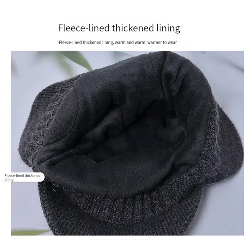 Men Women winter warm ear protection knitted hat with scarf set outdoor sports bicycle skiing running hilking unisex beanie cap