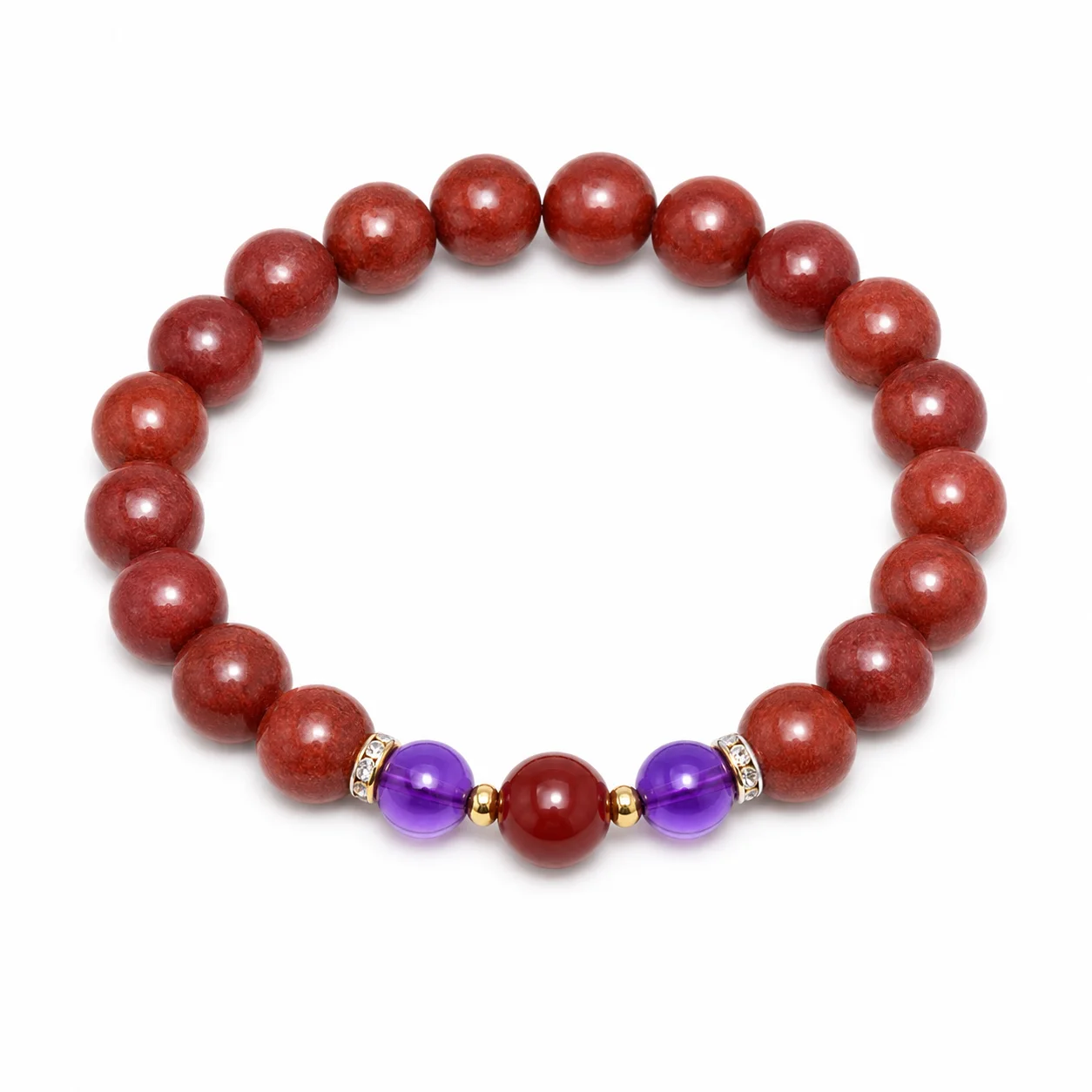 Vintage Amethyst Charm Bracelet for Women Retro Natural Stone Beaded Bracelet Luxury Jewelry