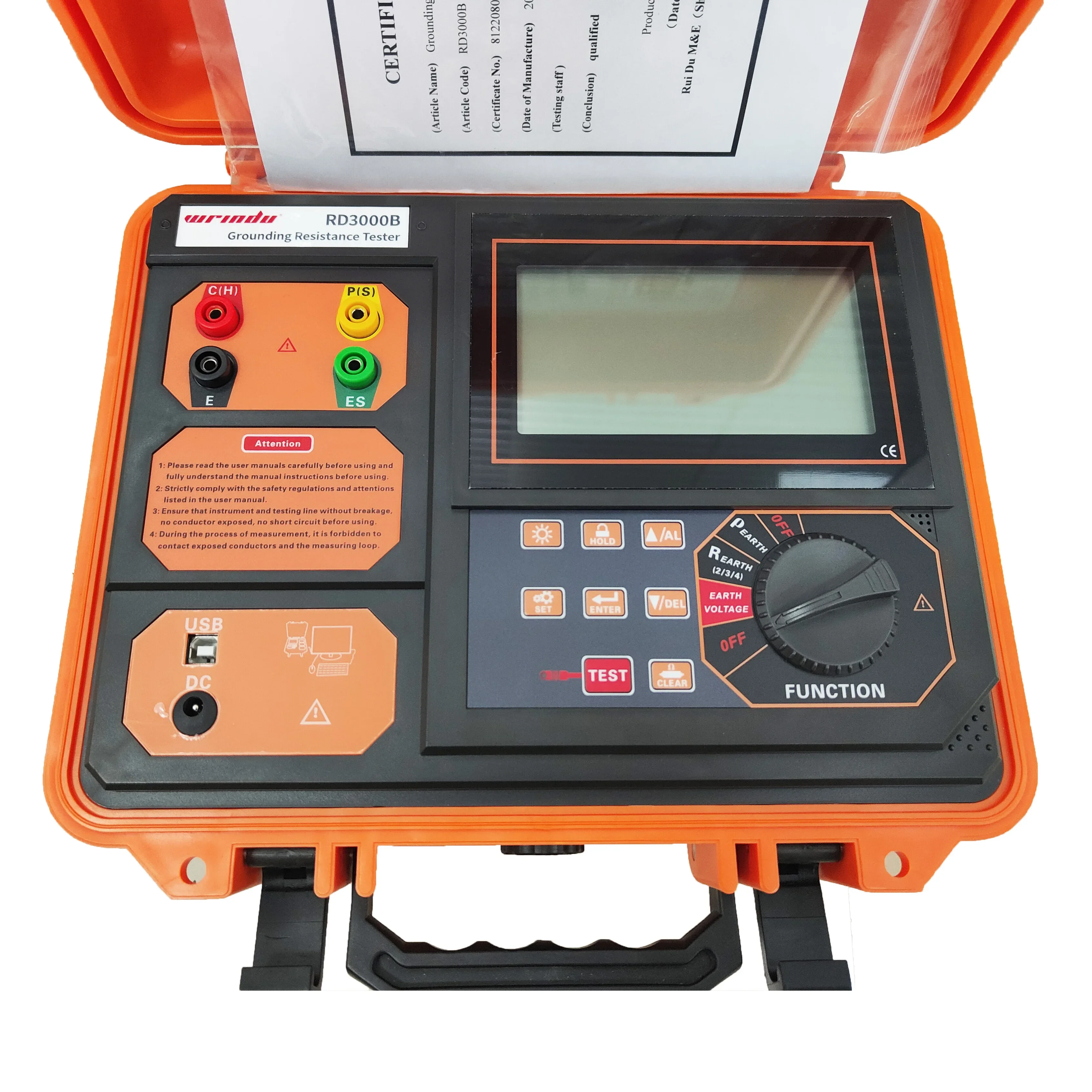 

Ground Resistance Tester Electrical Earth Resistance Tester Digital 4-Wire Ground Soil Resistivity