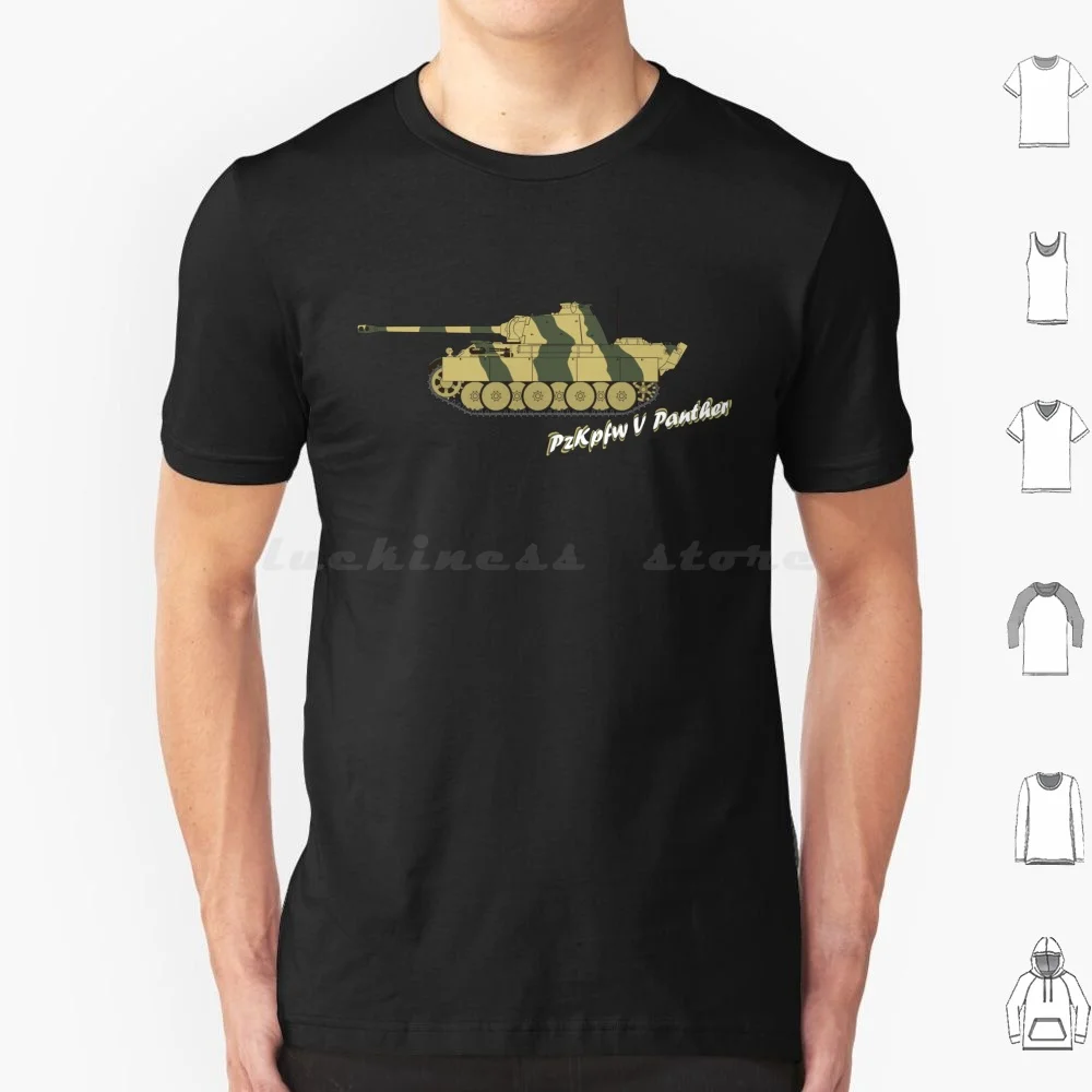 Pzkpfw V Panther T Shirt 6xl Cotton Cool Tee Pz V Pz 5 Panzer Panzerwaffe German War Thunder Wot World Of Ww2 Panther Tank