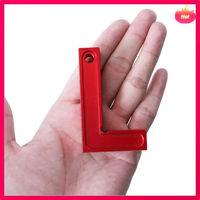 

L-Shaped Square Small Red Graduated Positioning Ruler Quickly Fixed Scriber Aluminum Alloy Woodworking Tool