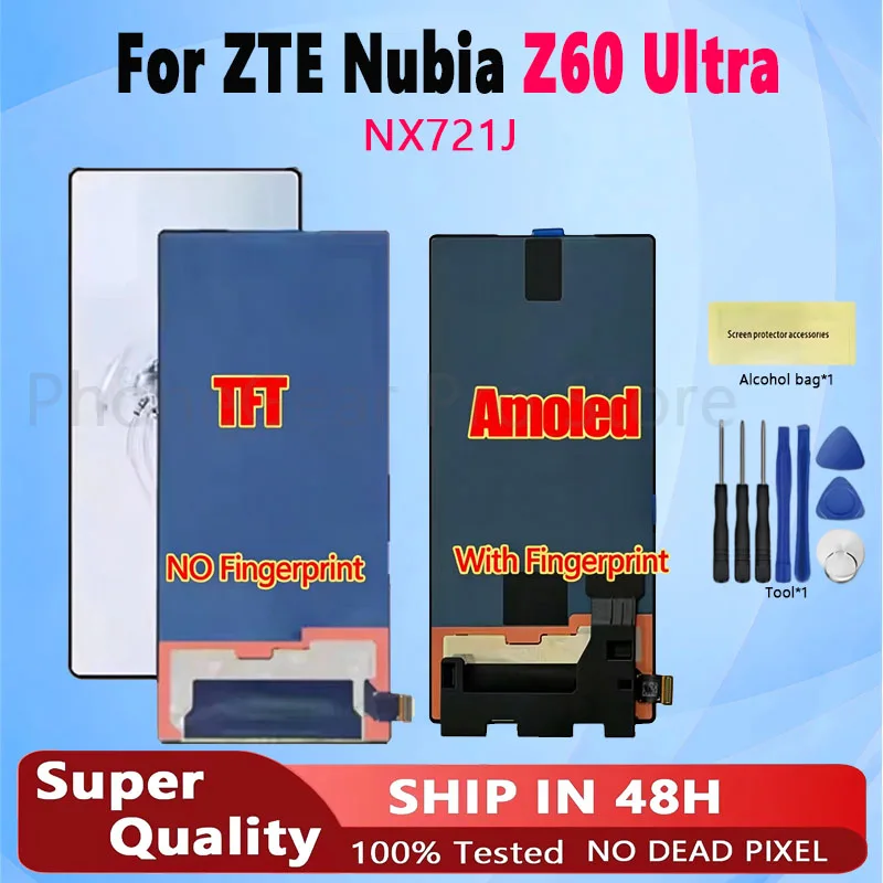 6.8' Orig For ZTE nubia Z60 Ultra LCD Touch Screen Digitizer For nubia Z60Ultra NX721J Display Digitizer Assembly Replacemen