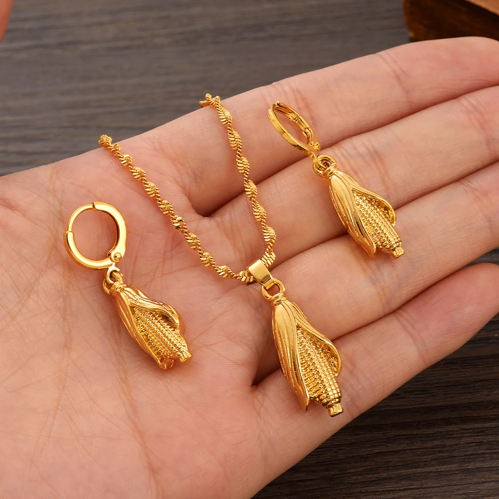 24k Gold Plated Africa dubai India Jewelry Necklace pendant Earrings wedding Birthday Party Jewelry Sets For Women Girl Gifts