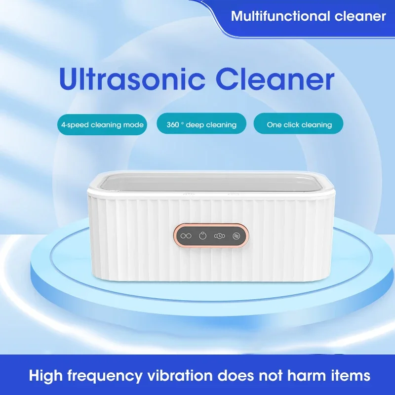 400ML Ultrasonic Jewelry Cleaner 45kHz Vibration Sonic 360° Rapid Decontamination Non Damaging Lens Glasses Cleaning Machine
