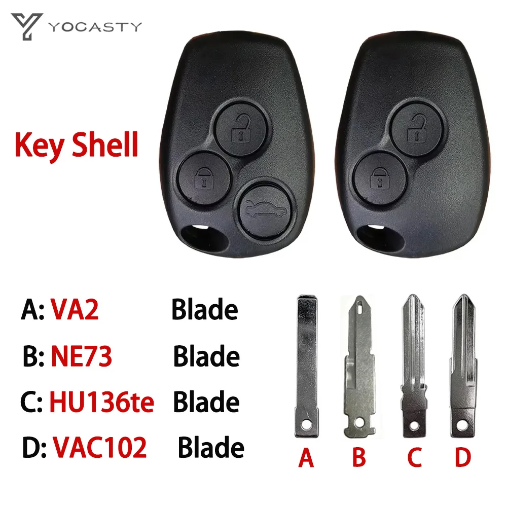 YOCASTY For Renault Vauxhall Trafic Twingo Clio Modus Kangoo Master Movano Vivaro Primastar Logan Sandero Car Remote Key Shell