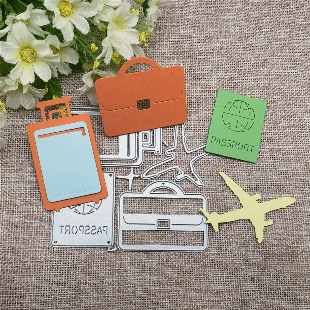 Aircraft Travel Items set Metal Cutting Dies Stencils For DIY Scrapbooking Decorative Embossing Handcraft Die Cutting Template