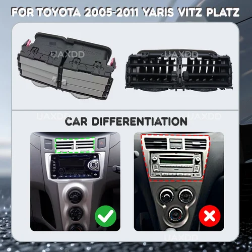 Imagen 2 del producto Rejilla de Ventilación para Aire Acondicionado de Coche Toyota Yaris Vitz Platz 2005-2011, Accesorios Interiores para Aire Acondicionado, Panel de Salpicadero, Kit de Salida