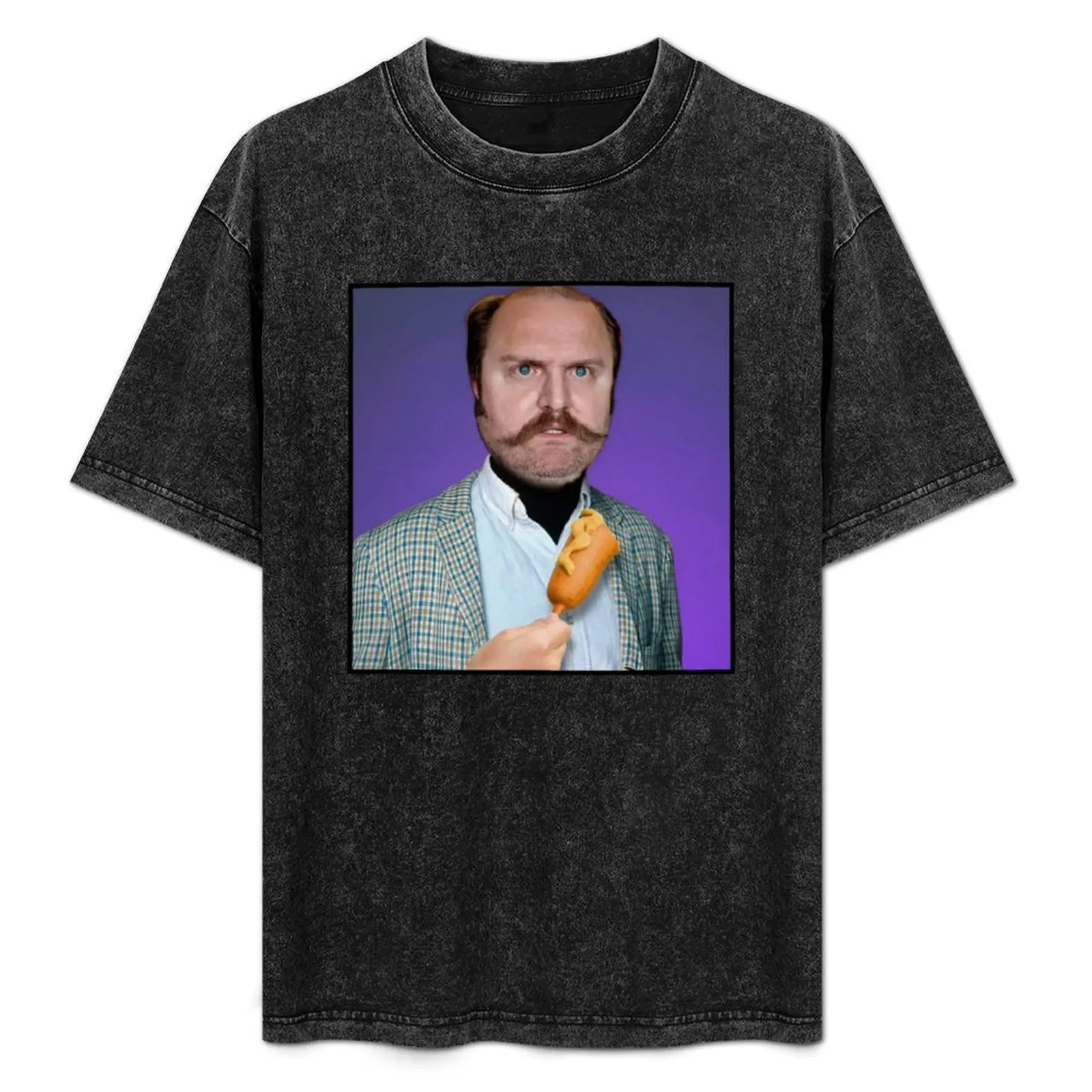 

Man with Corndog T-Shirt Basic Solid Color Short Sleeve Cotton Top