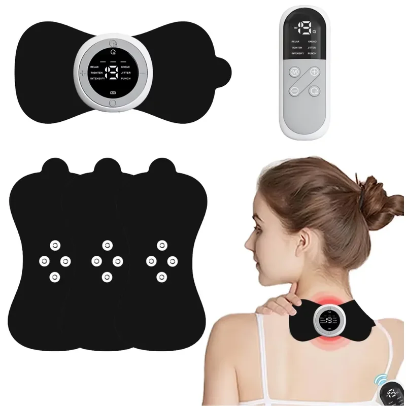 for LOVEKA Wireless Mini EMS Body Massager Patch 3 Stage Heating Vibration Kneading 6 Modes for Shoulder Back Neck Leg Waist