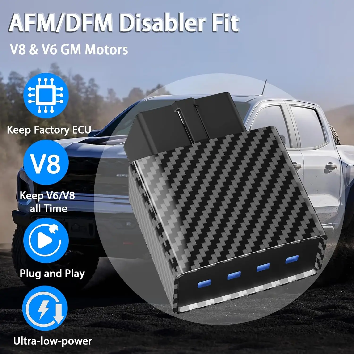AFM DFM Disabler Device for GM Engines Silverado Sierra Yukon Escalade 2007-2024 V6 V8 Active Fuel Management Delete Module
