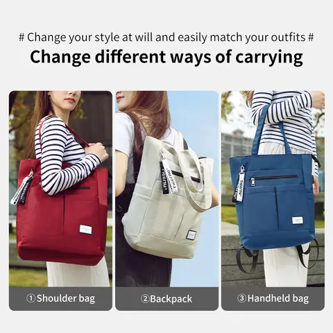 Tigernu Ny Damryggsäck Multifunktionell För Flickor Skolväska Handväskor Dam Laptopryggsäck Stor Kapacitet Konvertibel Mochila 8 best sales tygväska för laptop - №4