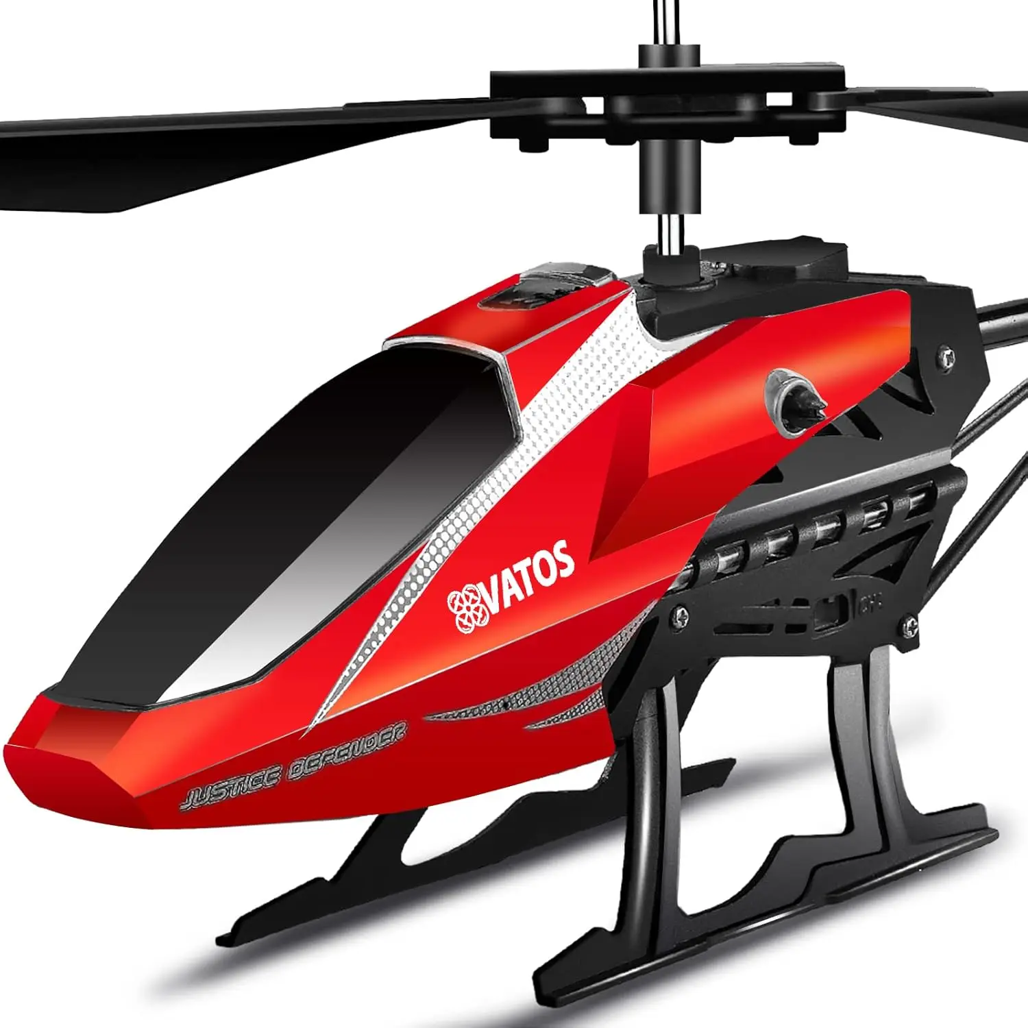 VATOS RC Helicopter for Kids Altitude Hold Hobby Airplane Gyro & LED Light 3.5 Channel Alloy Mini Military Indoor Toy for Boys