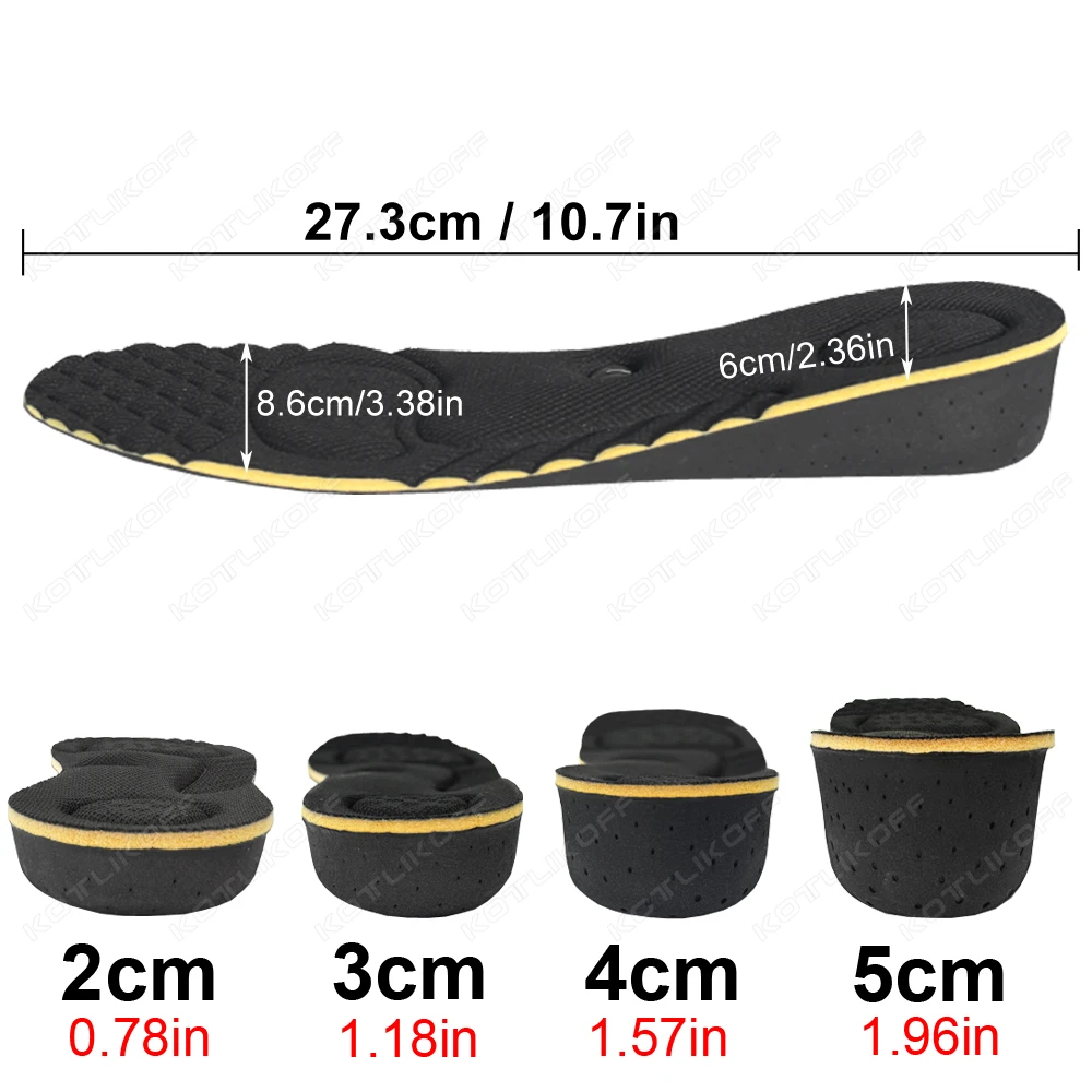 Height Increase Insoles Cushions 2-5cm Magnet Massage Invisible Height Lift Adjustable Cut Shoes Heel Insert Taller Support Pads image 5