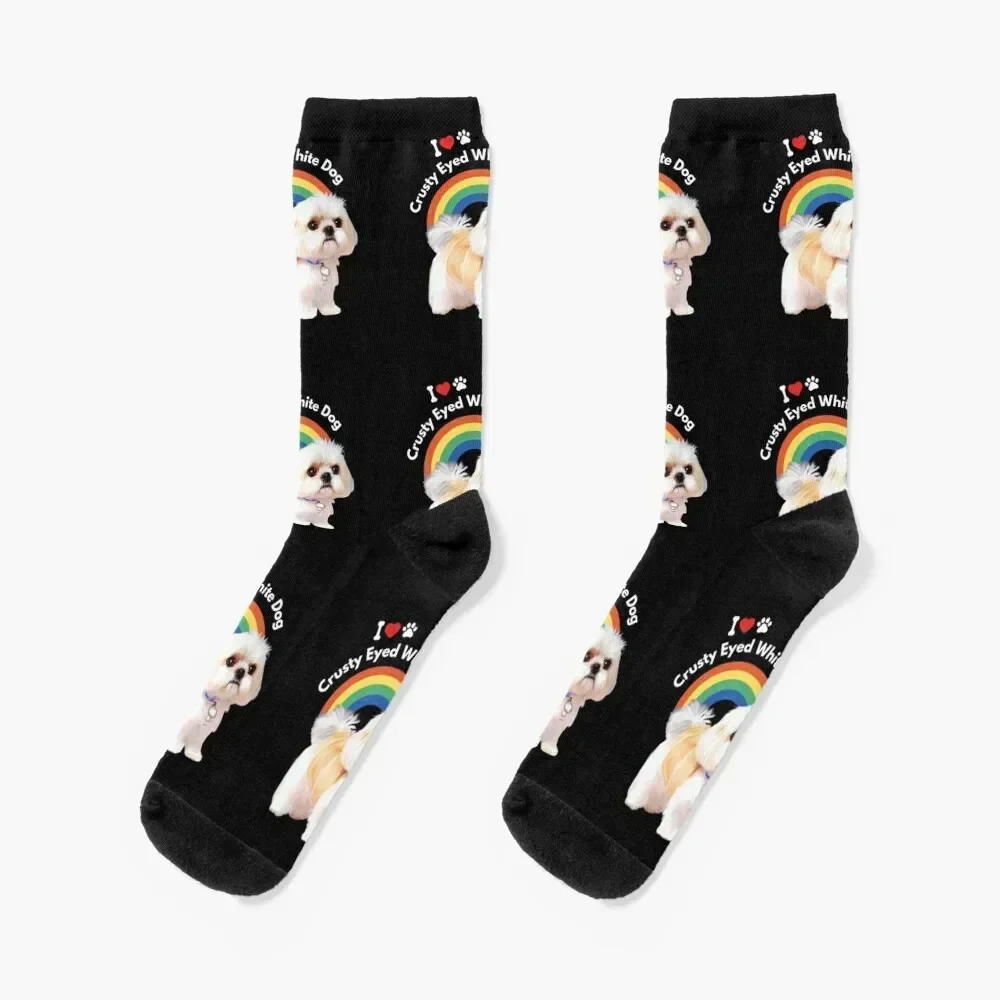 

Just A Girl Who Loves My Crusty White Dog Maltese Shih Tzu Malshi Girl Socks halloween hiphop moving stockings Socks Girl Men's