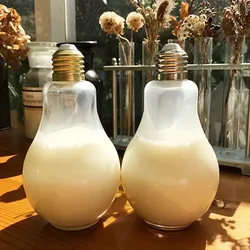 Creative Summer Bulb Water Bottle Cute Brief Fashion Cute Milk Juice Light Bulb Leak-proof Cute WaterBottle Portable Bottles