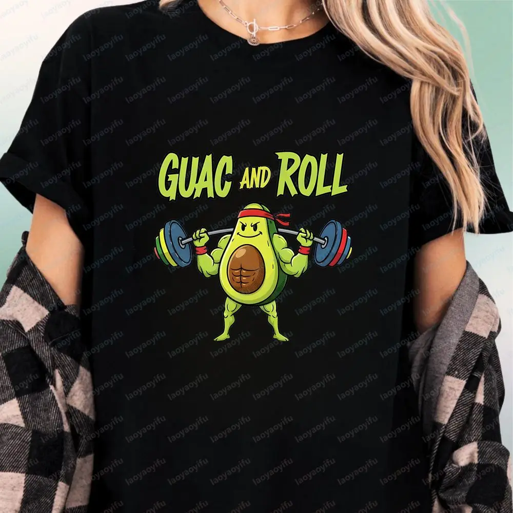 Strong To The Core Avocado Workout Casual Trend Short-Sleeved Men's and Women's Universal Pure Cotton T-Shirt