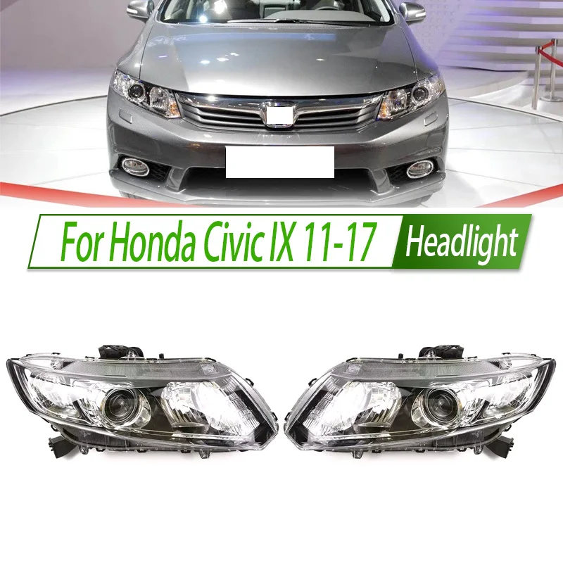 

For Honda Civic IX 11-17 Halogen Headlight Assembly OEM Style Front Headlamp Bulb Socket Plug & Play Replacement