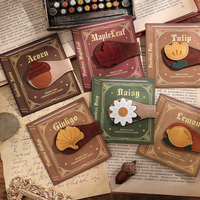 1pc Magnetic Leather Bookmark Handmade Stitched Book Mark With Tassel In Plants Fruits Design Reading Planner Accessory Bookmark