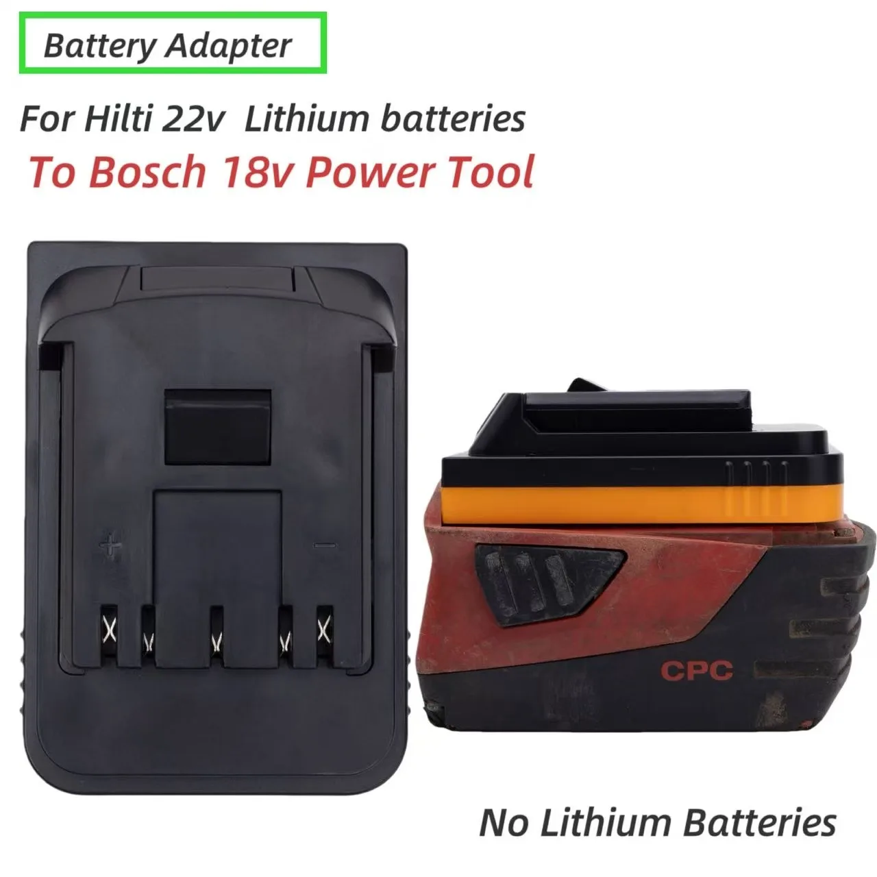 

Конвертер аккумуляторов для адаптера Hilti/Bosch для литиевого аккумуляторного инструмента Hilti b22v в аккумуляторный инструмент Bosch 18 В ( ﻿ Только адаптер)