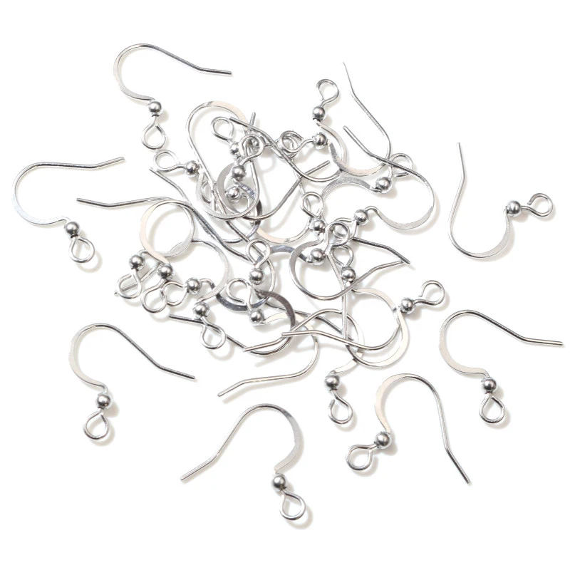 (Never Fade) 100pcs/lot 19x17mm Stainless Steel DIY Earring Findings Clasps Hooks Jewelry Making Accessories Earwire -W3-39