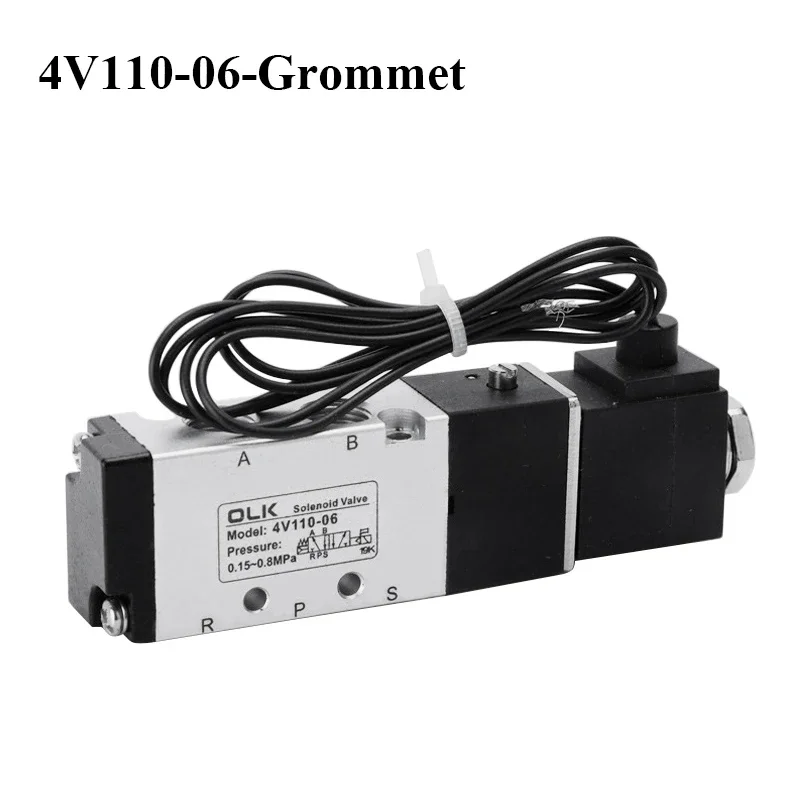 4V110-06 1/8 Luftmagnetventil 5/2Wege Pneumatikventil 5 Port 2 Position Gas Elektrische Magnetventile DC12V 24V 110V 220V