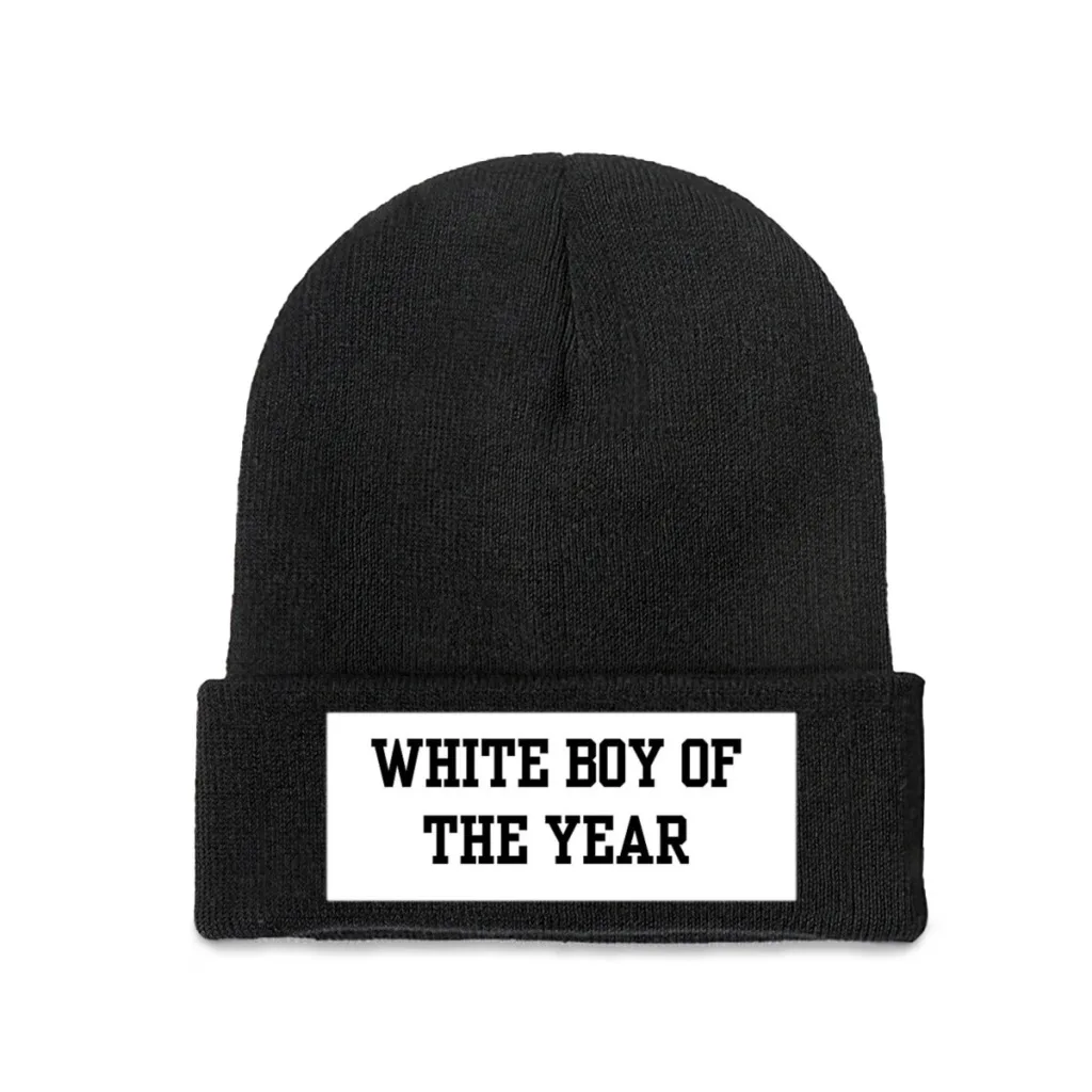 

White boy of the year Knitted Caps Women's Men's Beanie Autumn Winter Hat Hip Hop Melon Cap