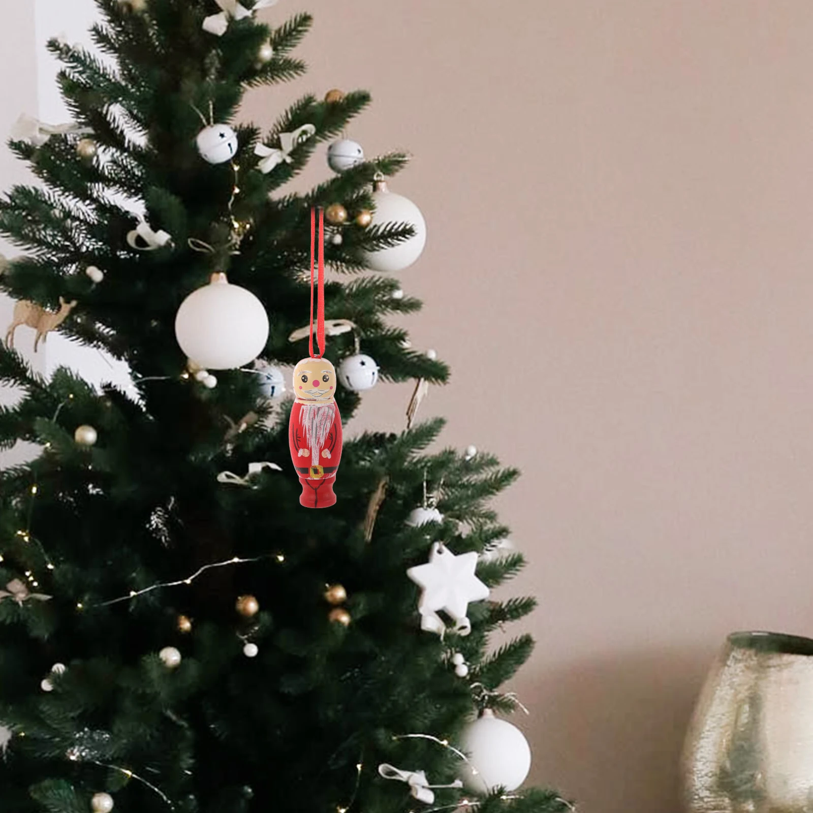 

Christmas Santa Claus Ornaments Wooden Hanging Decorations Bright Color Festive Tree Xmas Party Supplies Wood Pendant