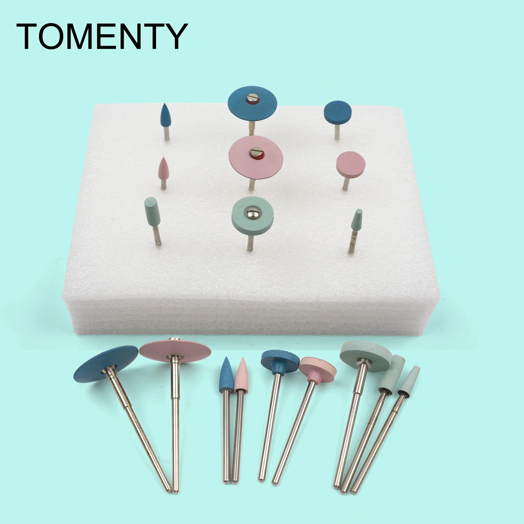 

9pcs/Set TOMENTY Dental Lab HP Polishing Kit WK2609 CAD/CAM Polishing Kit for Grinding Ceramics Porcelain Low Speed Polisher
