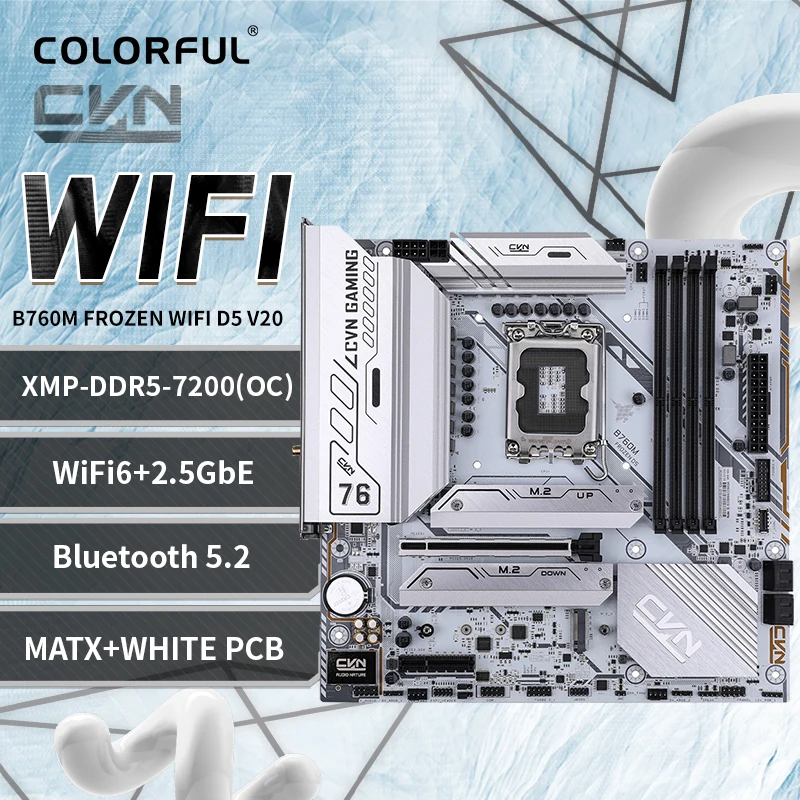 Colorful intel b760 wifi motherboard CVN B760M FROZEN WIFI D5 V20