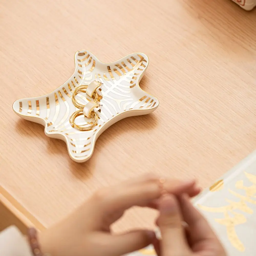 

Home Decoration Ceramic Jewelry Tray Creative Portable Bathroom Storage Tray Multi-Function Simple Storage Plate Living Room