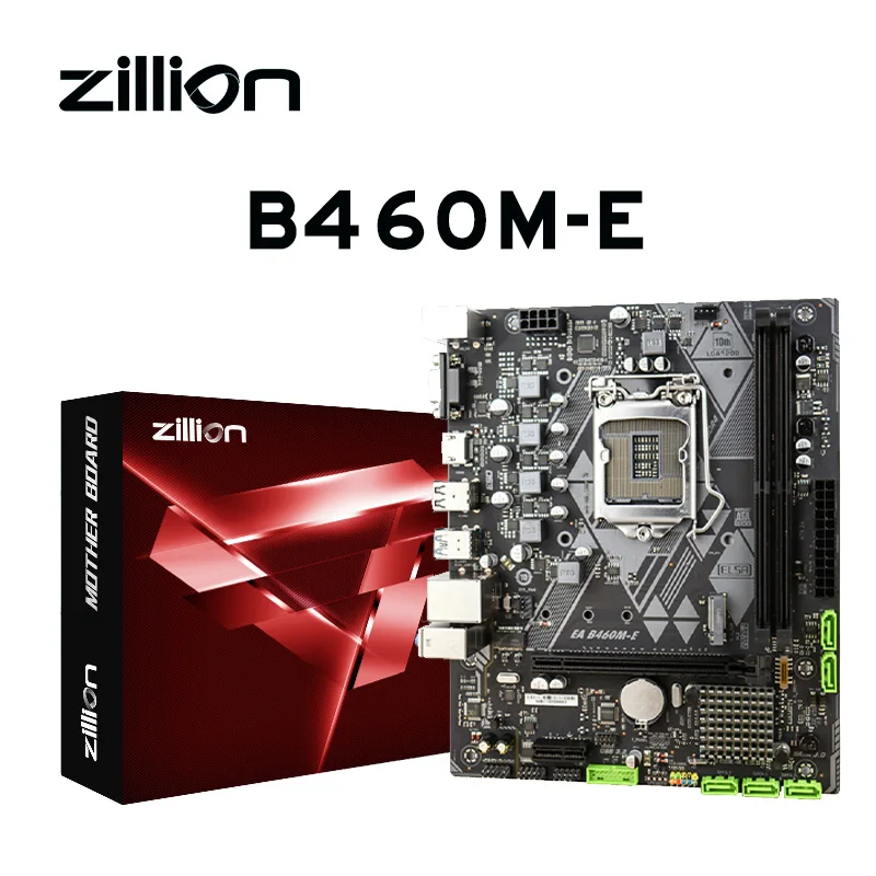 

Zillion B460 ATX Motherboard LGA 1200 Socket DDR4 Supports Intel Core i3/i5/i7 Pentium Celeron CPU 1000Mbps LAN PC Brand New