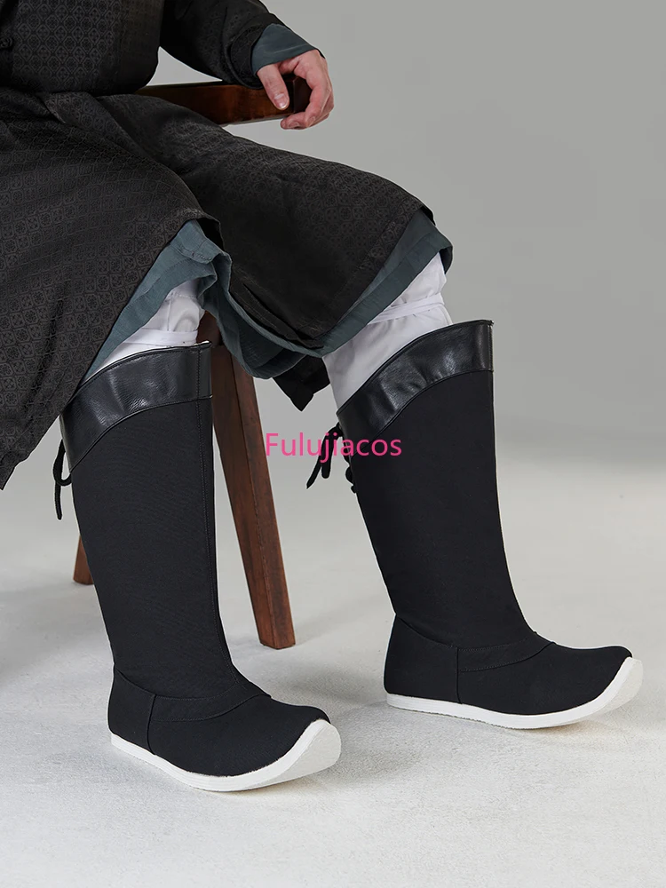 Botas de sabonete Botas Hanfu Sapatos antigos masculinos estilo Ming